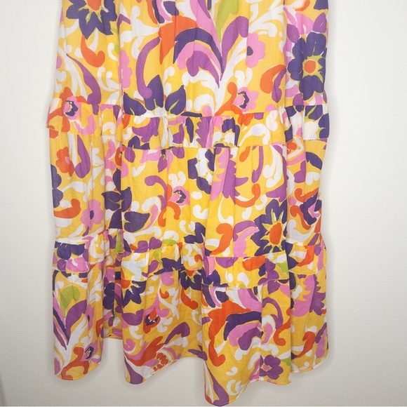 J. Crew Collection Ruffle-Sleeve Midi Dress in Curly Floral Pattern - Picture 6 of 14